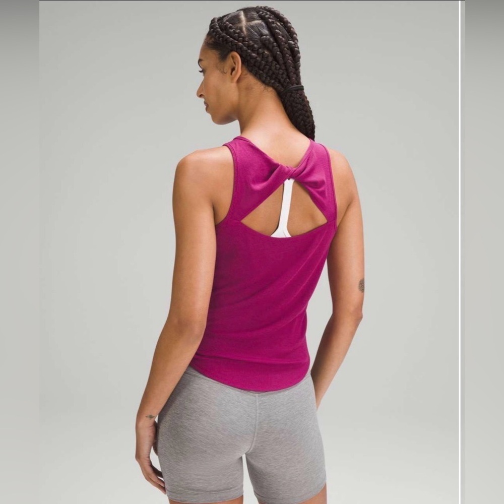 Lululemon Modal Silk Twist-Back Yoga Tank Top Size 4 - Picture 2 of 6